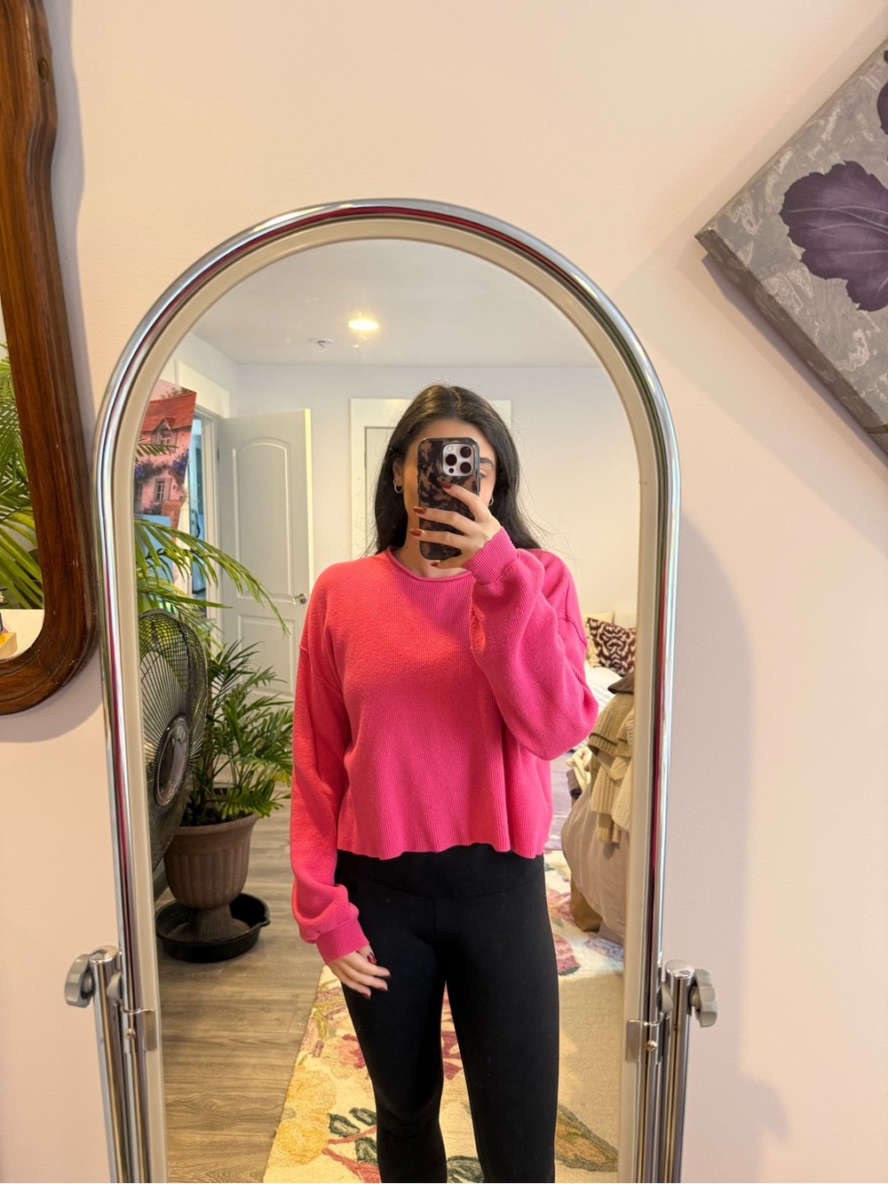 Sky and Sparrow Hot Pink Crewneck Sweater